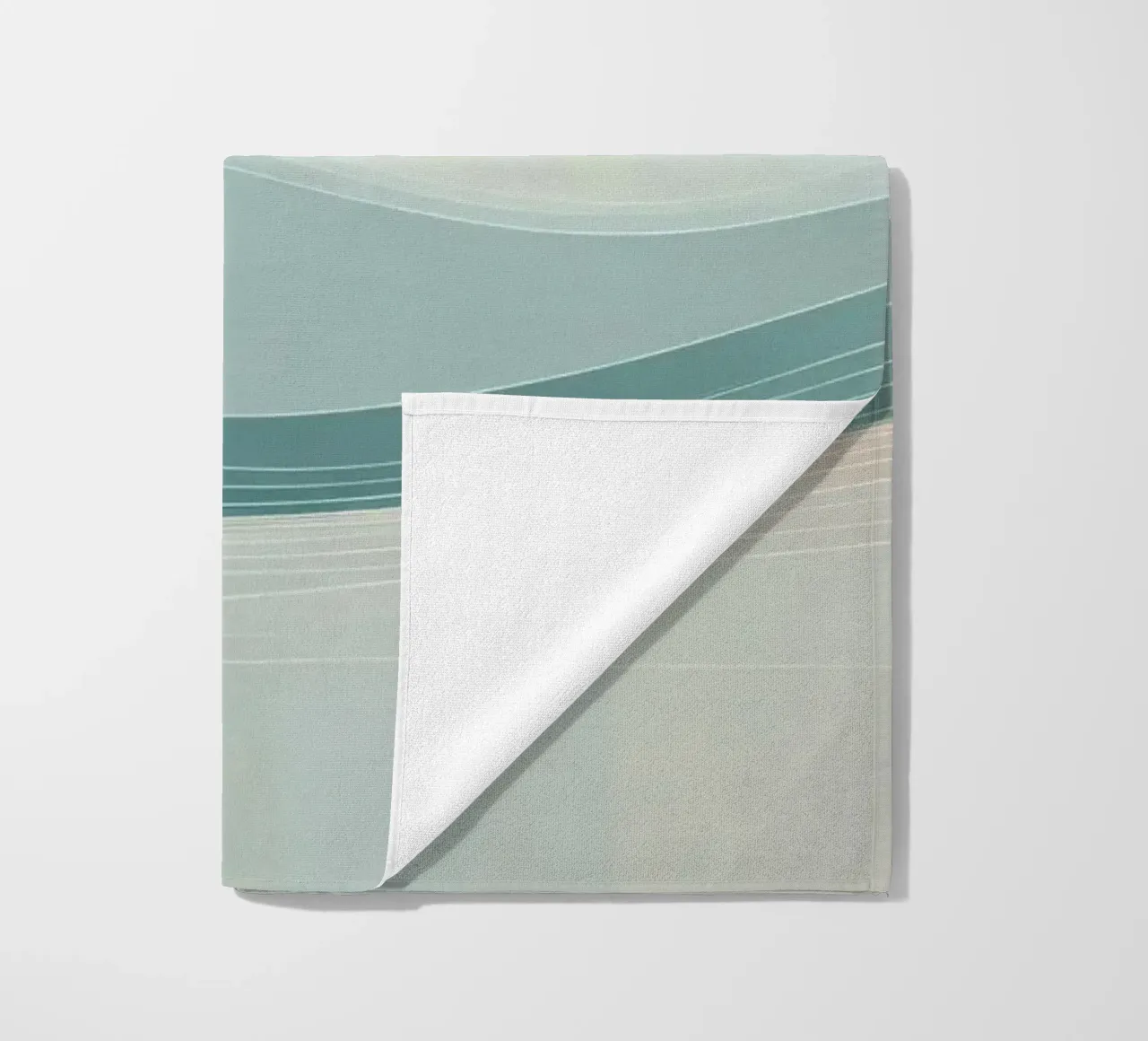 Soft waves of color blend harmoniously in an abstract design beach towel by DesignDoodle