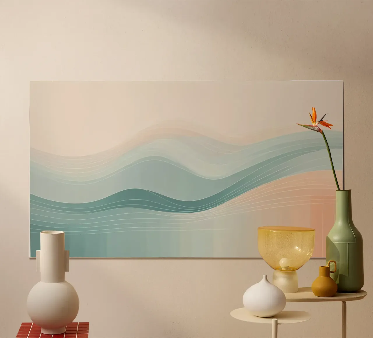 De douces vagues de couleurs se mélangent harmonieusement dans un motif abstrait. hahnemühle de DesignDoodle