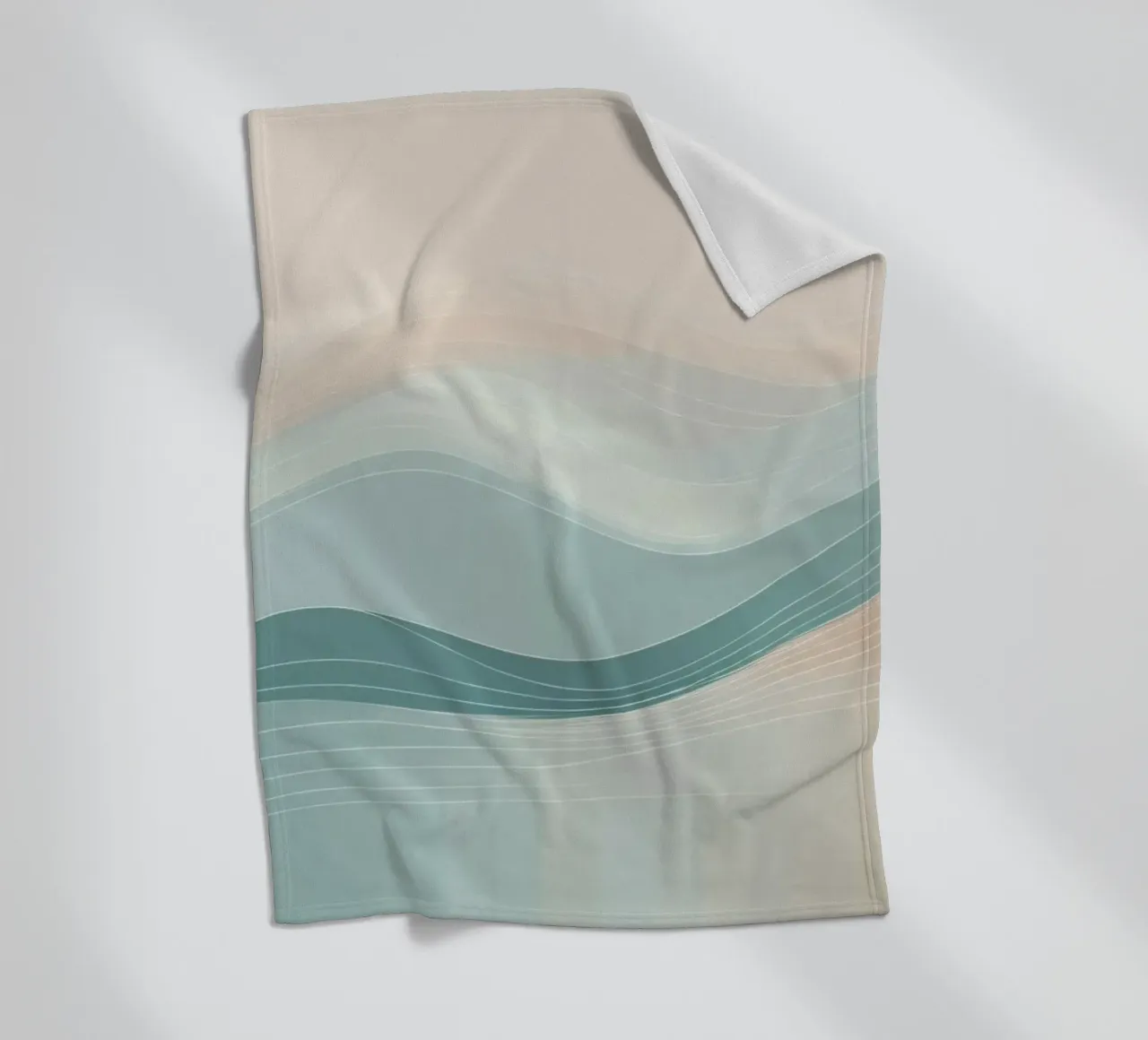 Soft waves of color blend harmoniously in an abstract design fleece blanket by DesignDoodle