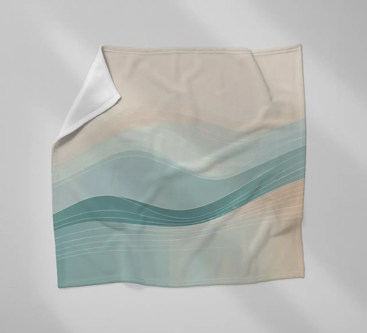 Soft waves of color blend harmoniously in an abstract design fleece blanket by DesignDoodle