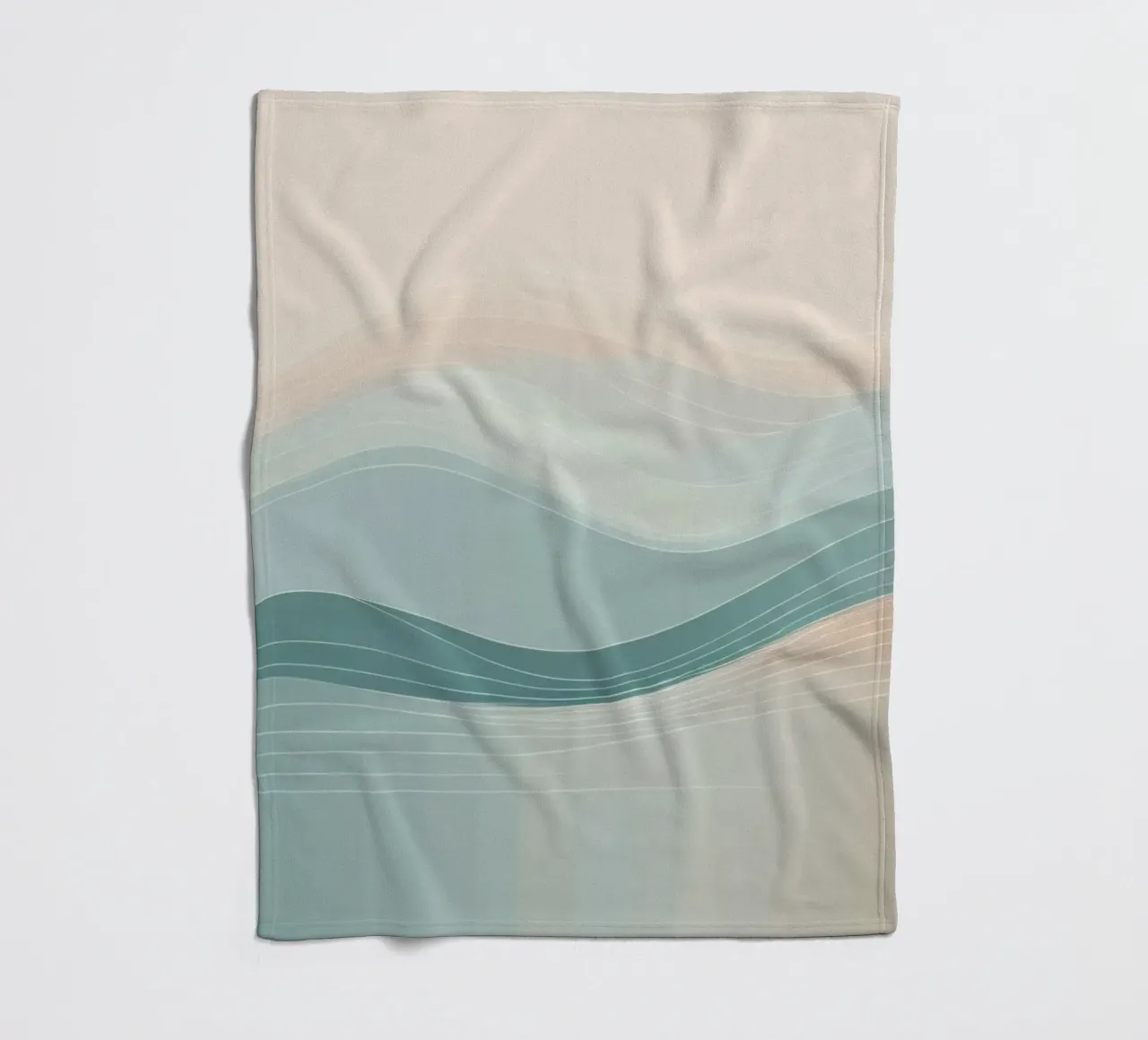 Soft waves of color blend harmoniously in an abstract design fleece blanket by DesignDoodle