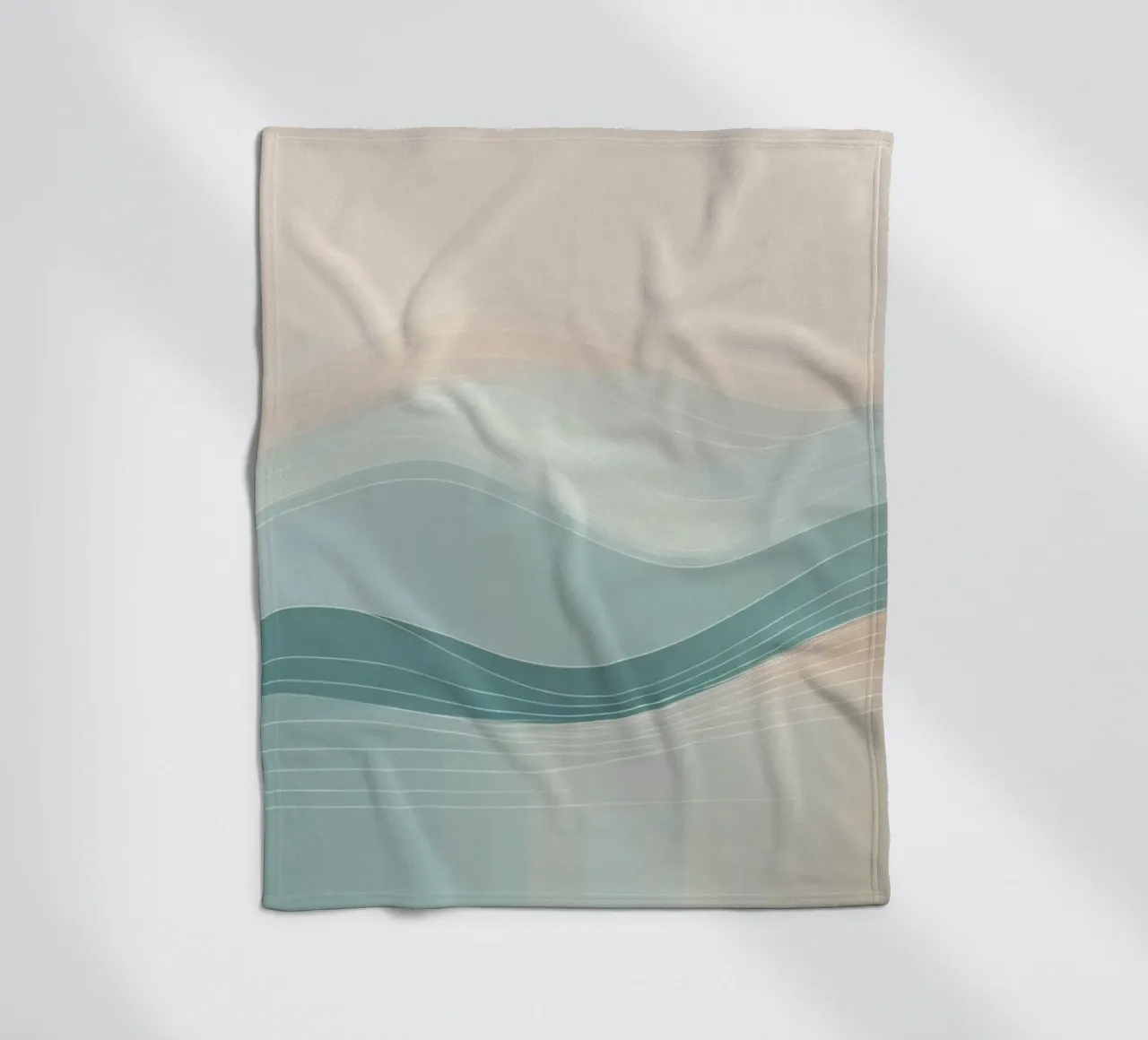 Soft waves of color blend harmoniously in an abstract design fleece blanket by DesignDoodle