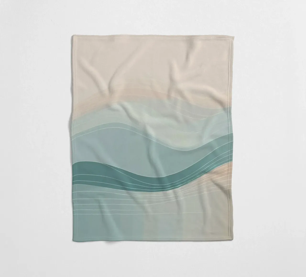 Soft waves of color blend harmoniously in an abstract design fleece blanket by DesignDoodle