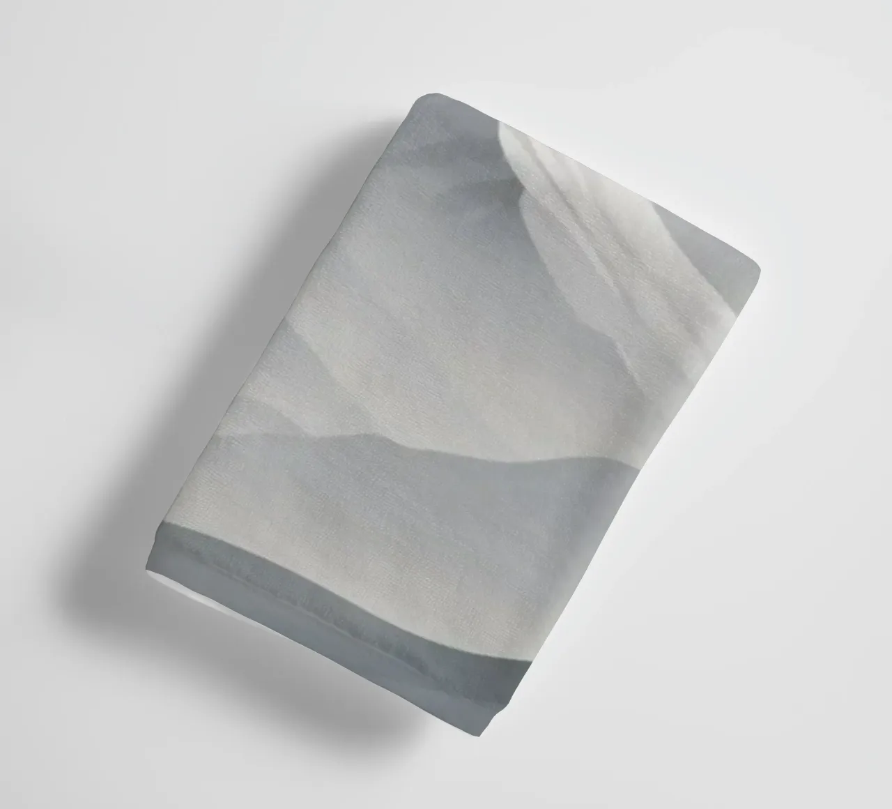 mountain range with snow-capped peaks and cloudy skies towel by DesignDoodle