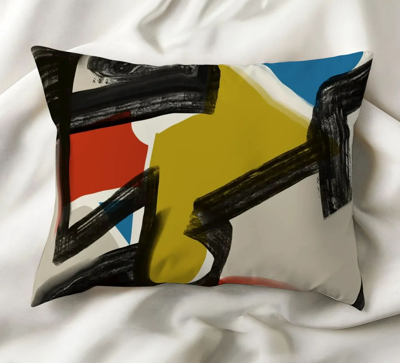Maximalist abstract decorative cushion by Little Dean