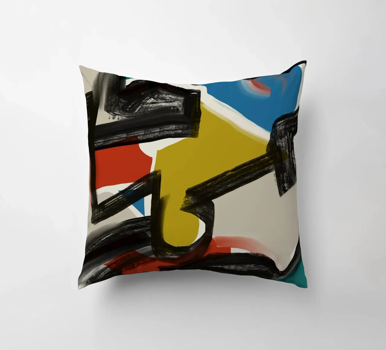 Maximalist abstract decorative cushion by Little Dean