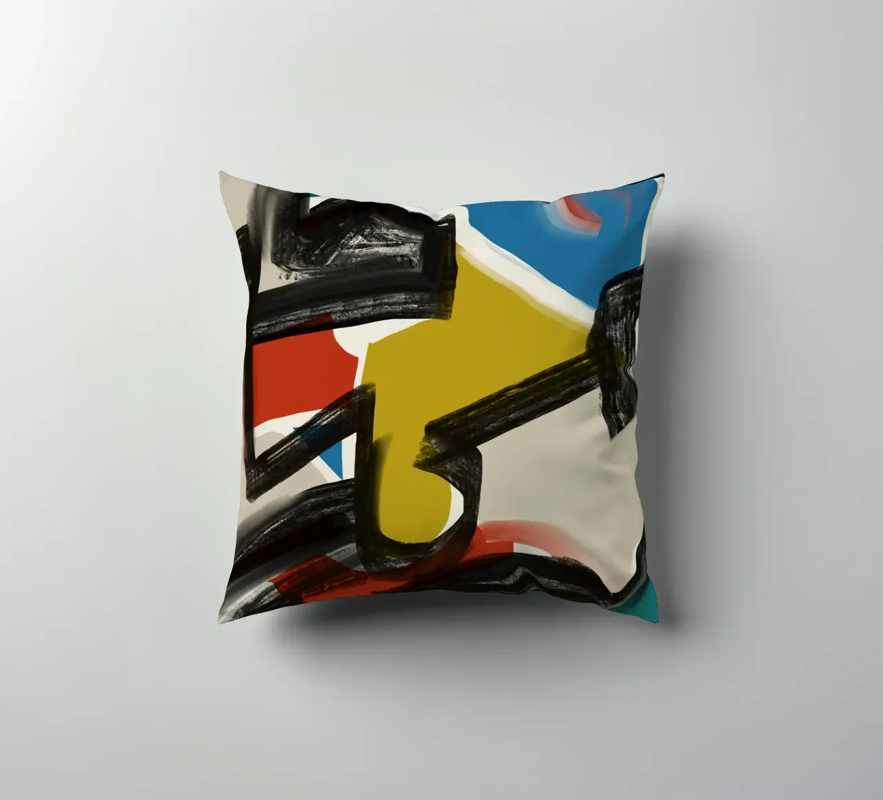 Maximalist abstract decorative cushion by Little Dean