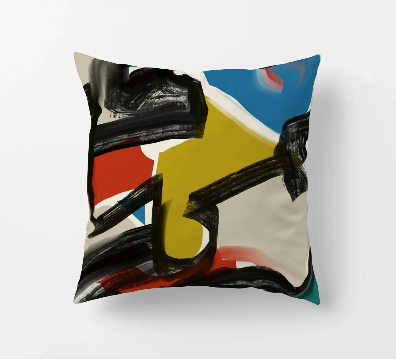 Maximalist abstract decorative cushion by Little Dean