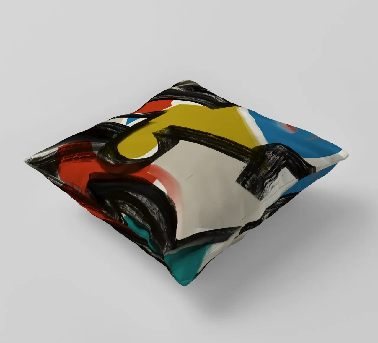 Maximalist abstract decorative cushion by Little Dean