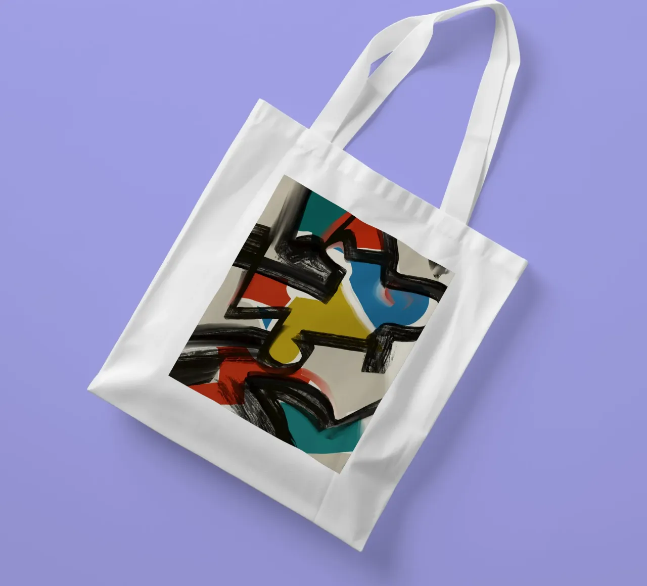 Maximalist abstract tote bag by Little Dean