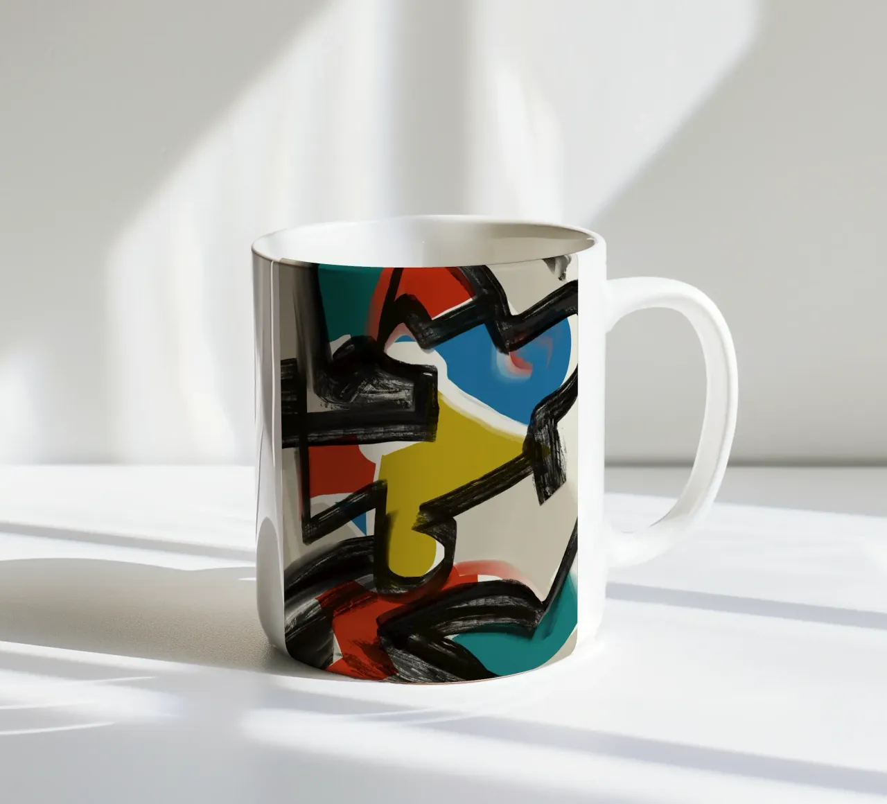 Maximalistisch abstract keramische mok van Little Dean