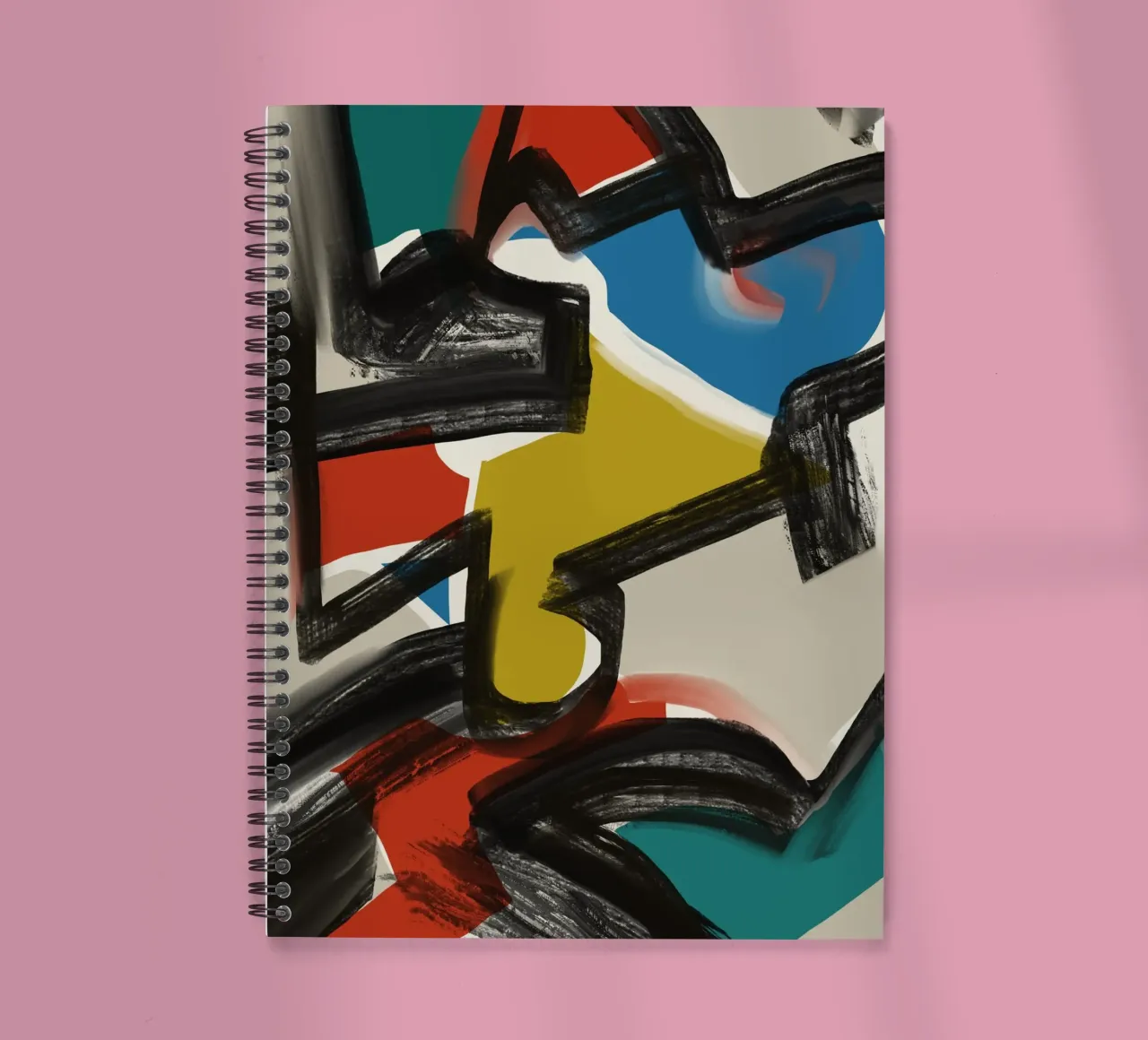 Maximalist abstract spiral notebook by Little Dean