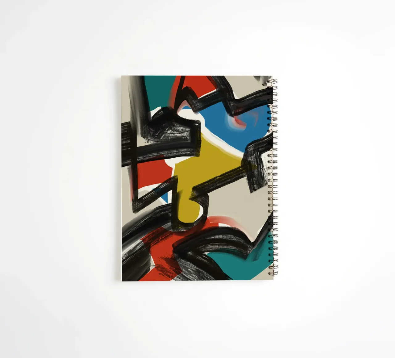 Maximalist abstract spiral notebook by Little Dean