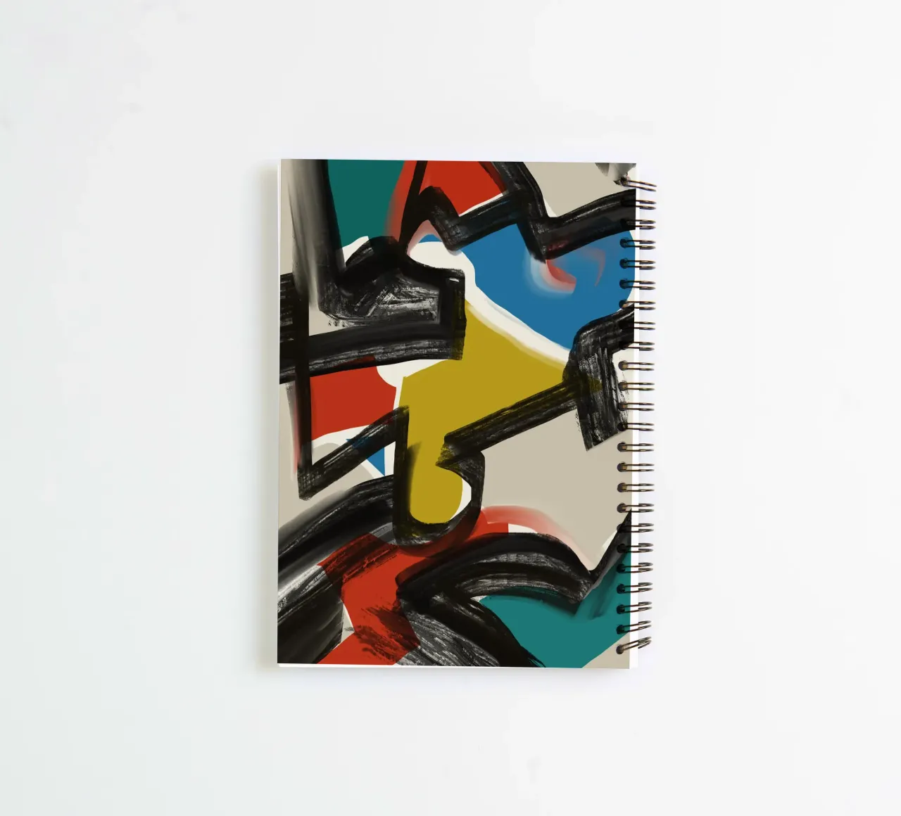 Maximalist abstract spiral notebook by Little Dean