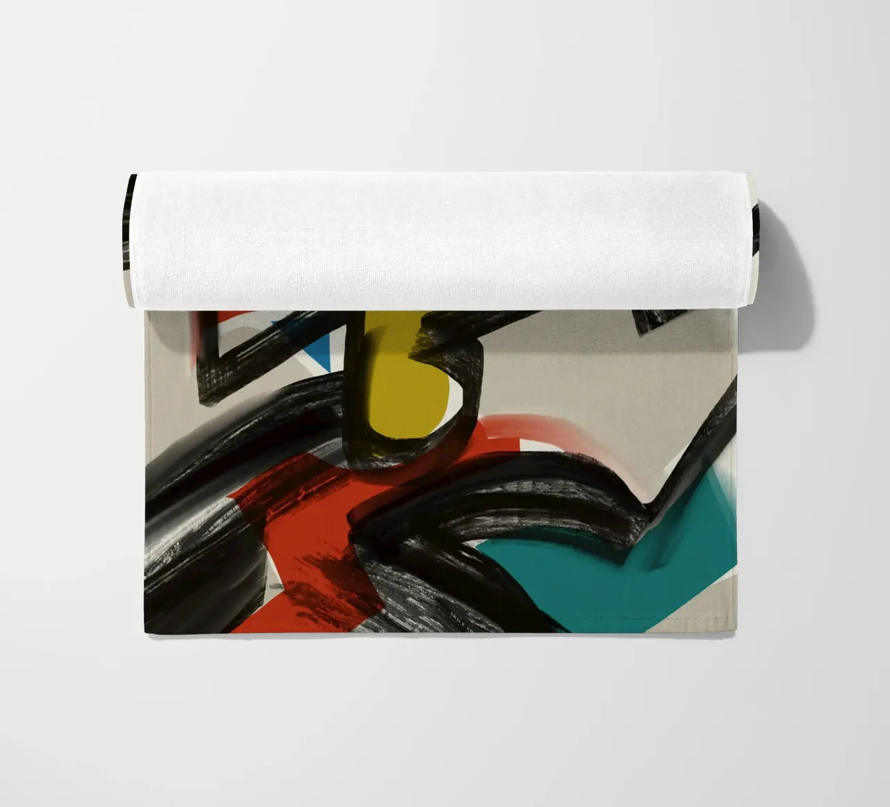 Maximalist abstract beach towel by Little Dean