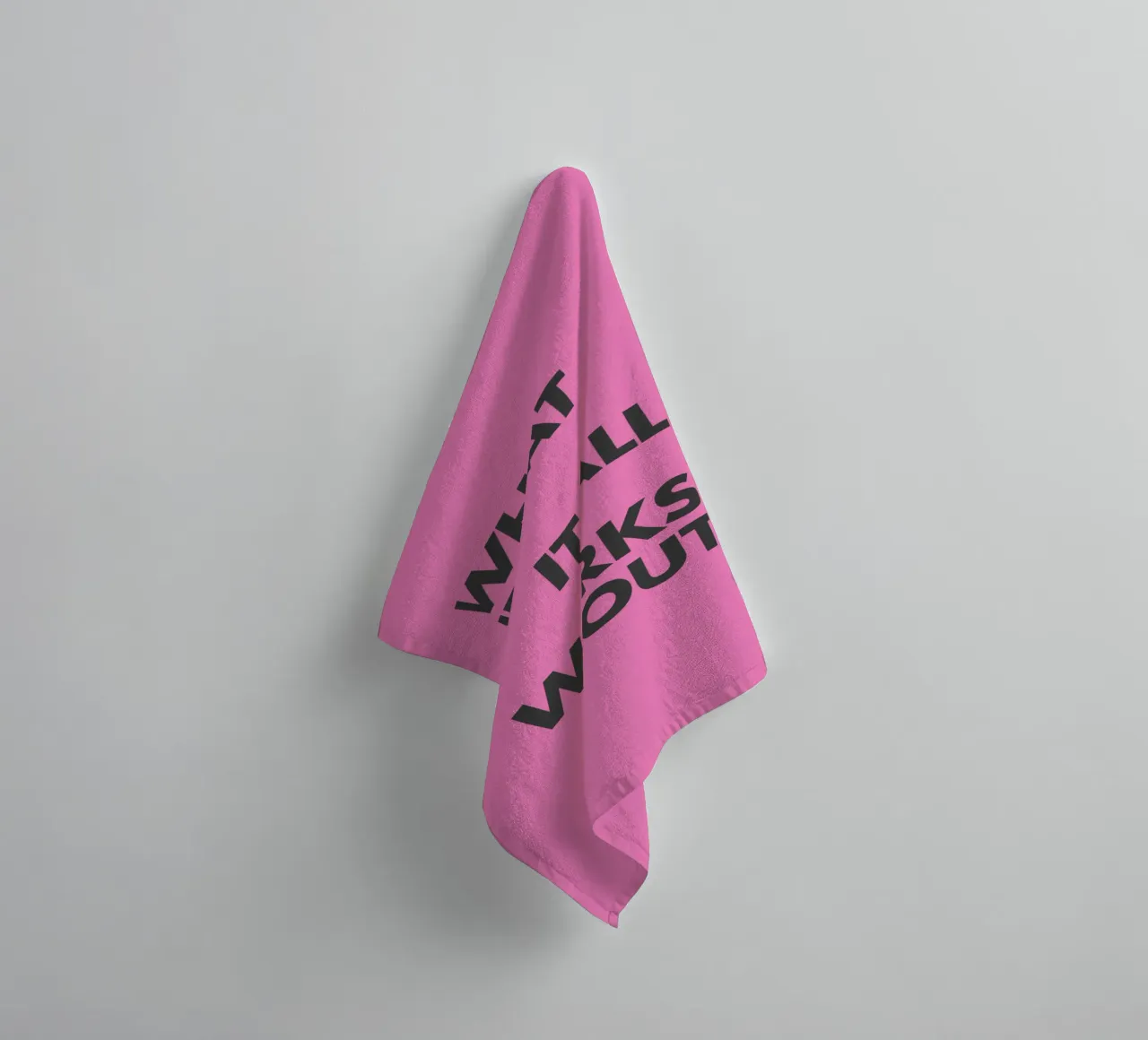What If It All Works Out Pink Inspirational Typography Print towel by THE MOTIVATED TYPE