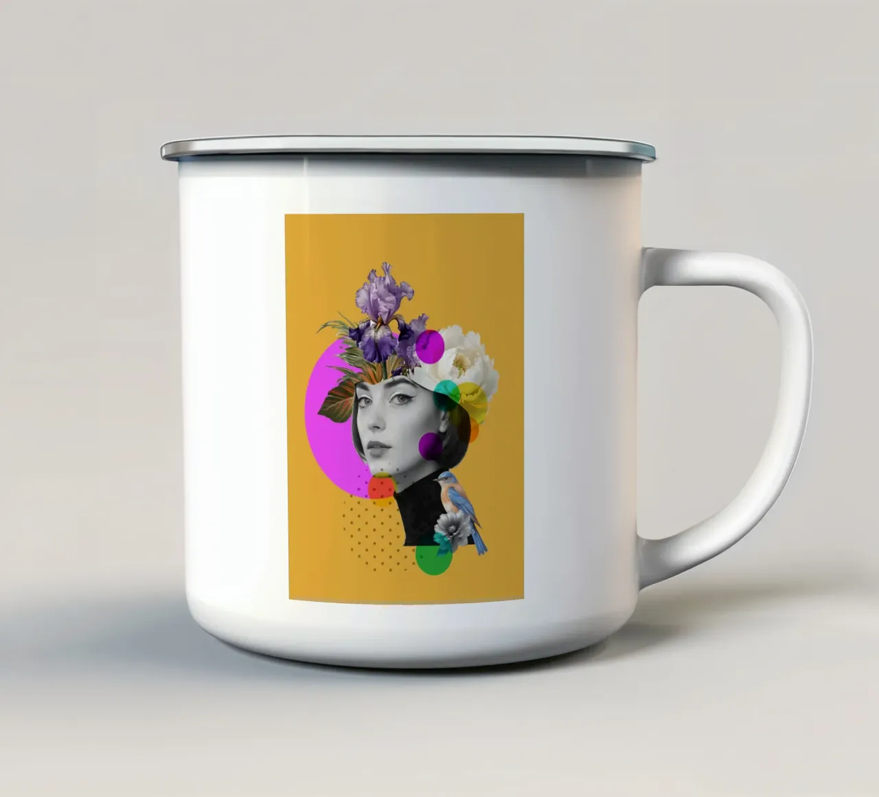 Floral Aura tazza in smalto da Indigo Rain