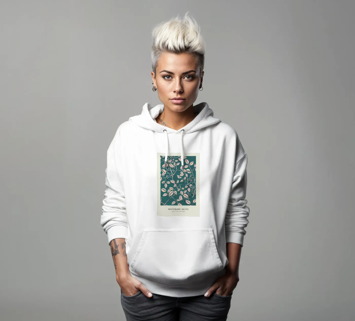 Seitei - Leaf Pattern hoodie van Vintage by JUNIQE