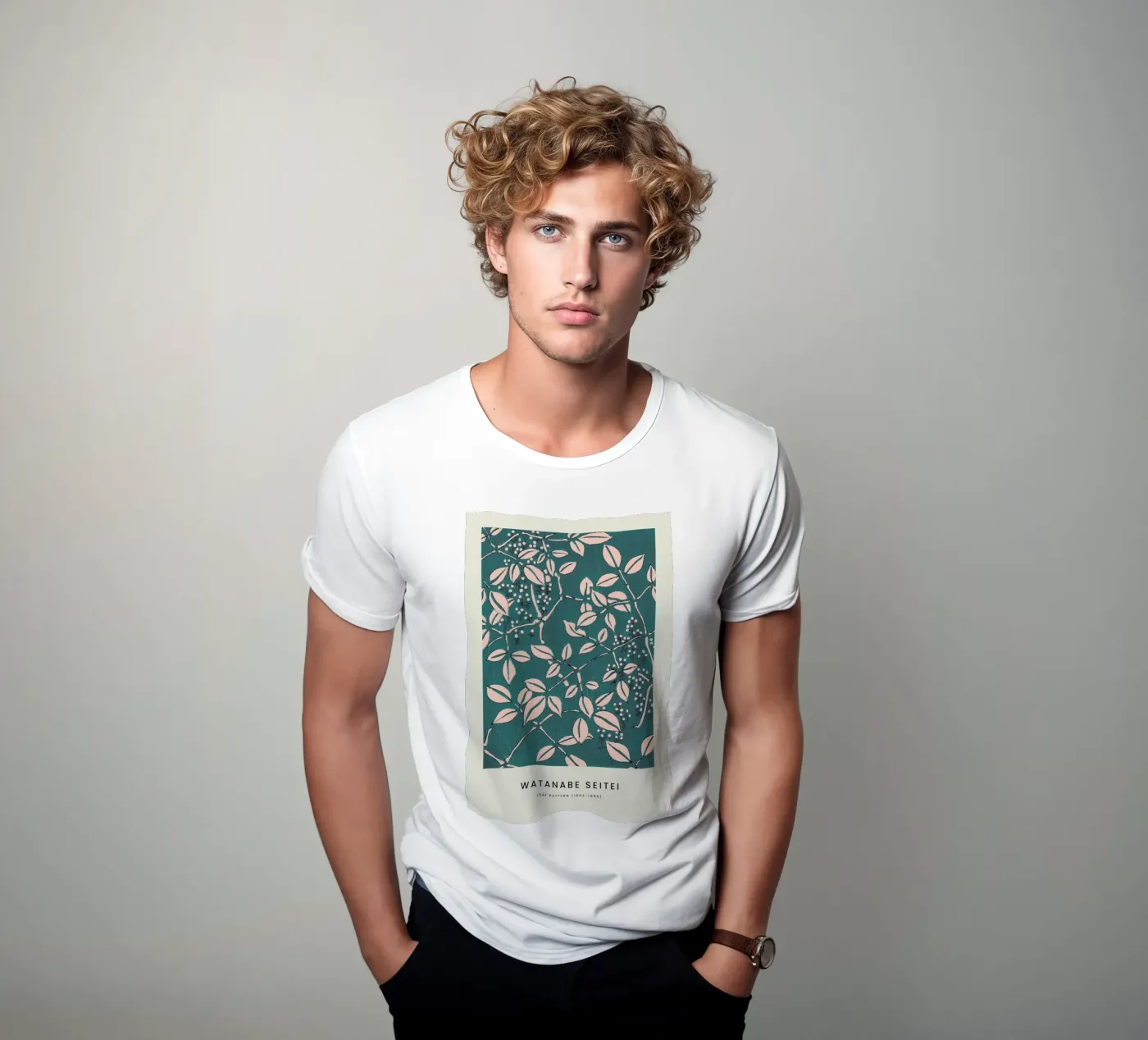 Seitei - Leaf Pattern t-shirt da Vintage by JUNIQE