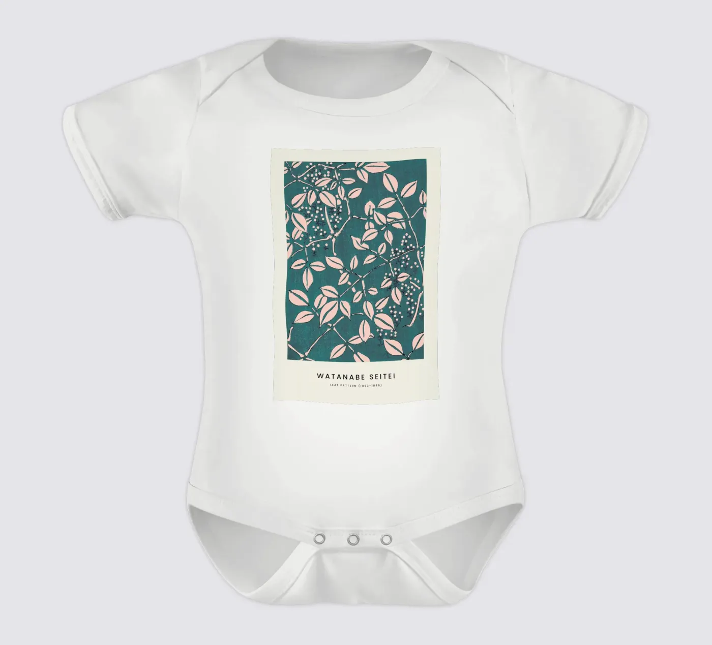 Seitei - Leaf Pattern babyrompertje korte mouwen van Vintage by JUNIQE