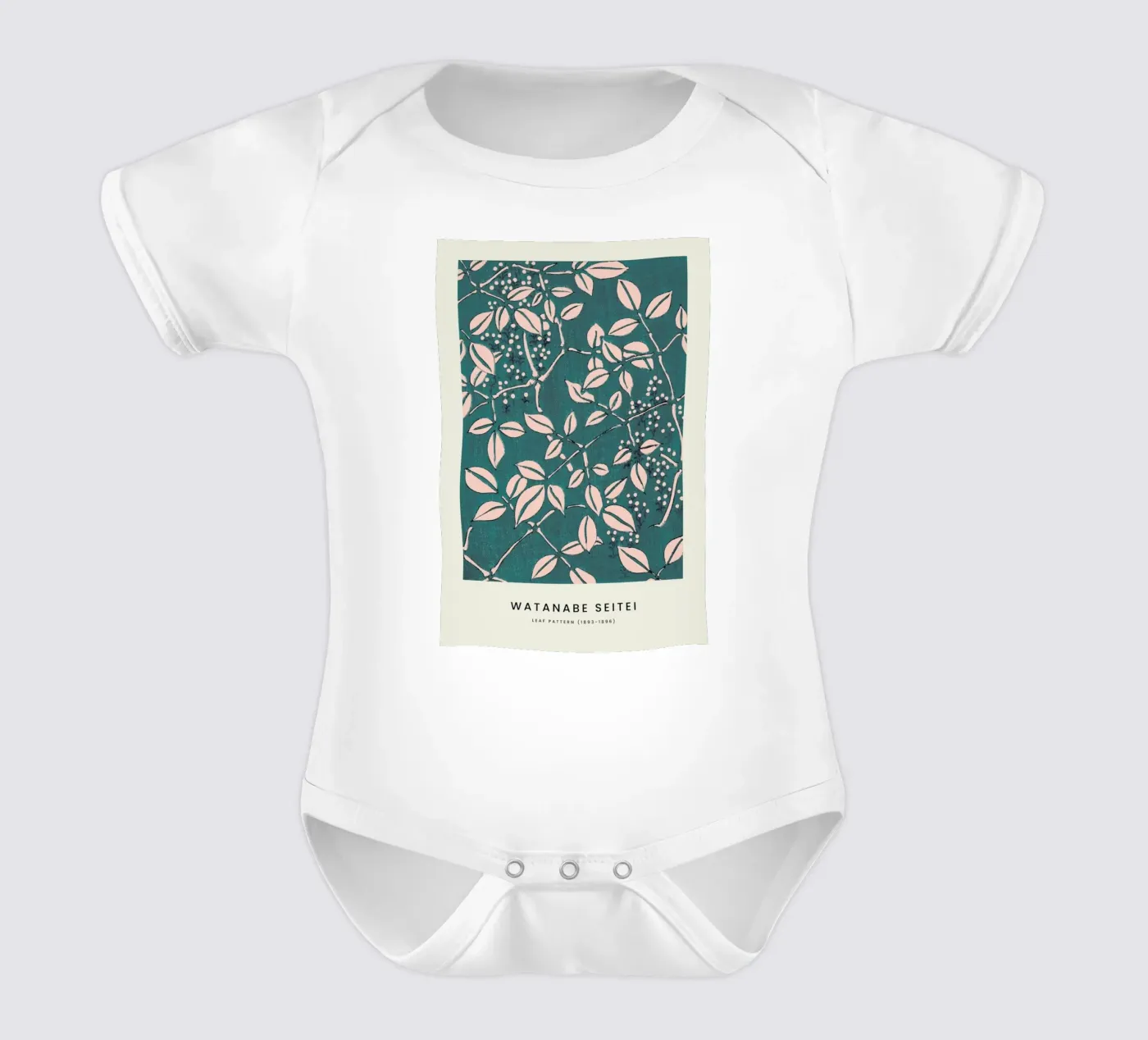 Seitei - Leaf Pattern Kurzarm Babybody von Vintage by JUNIQE
