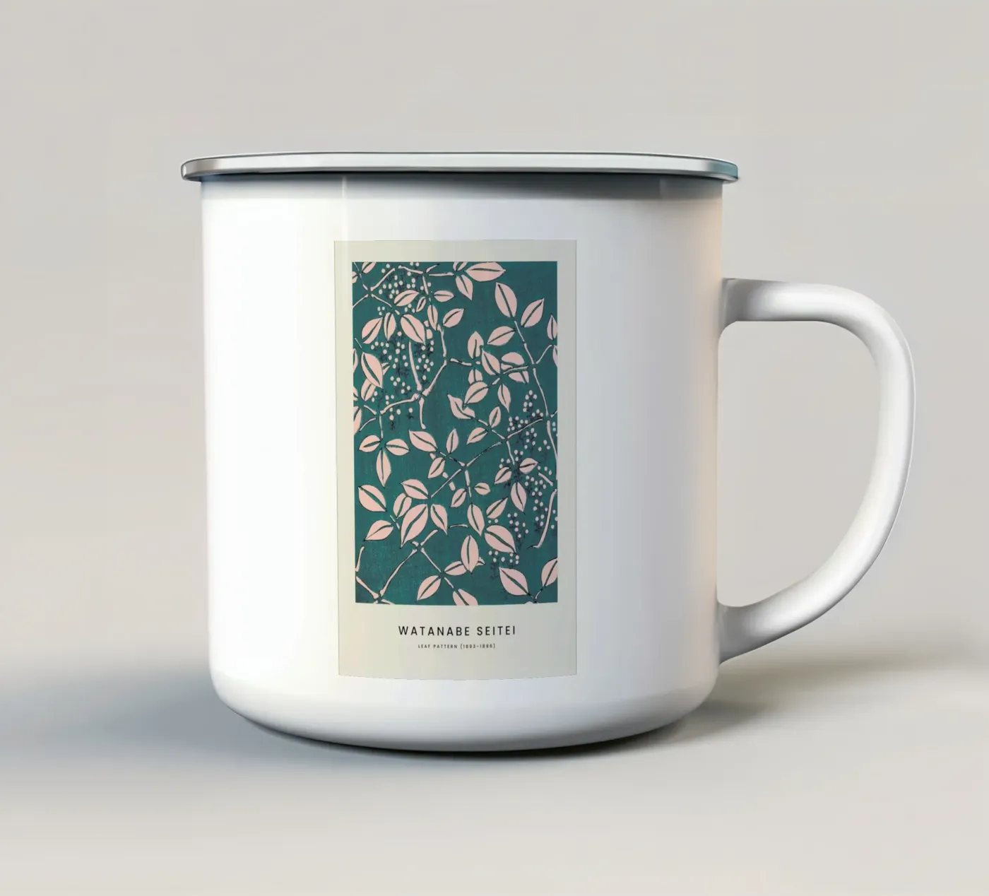 Seitei - Leaf Pattern emaille mok van Vintage by JUNIQE
