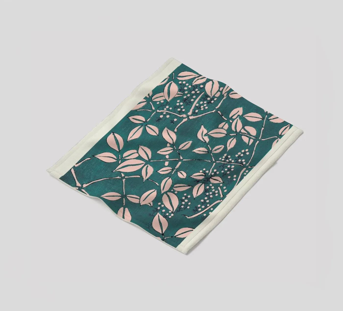 Seitei - Leaf Pattern Fleecedecke von Vintage by JUNIQE