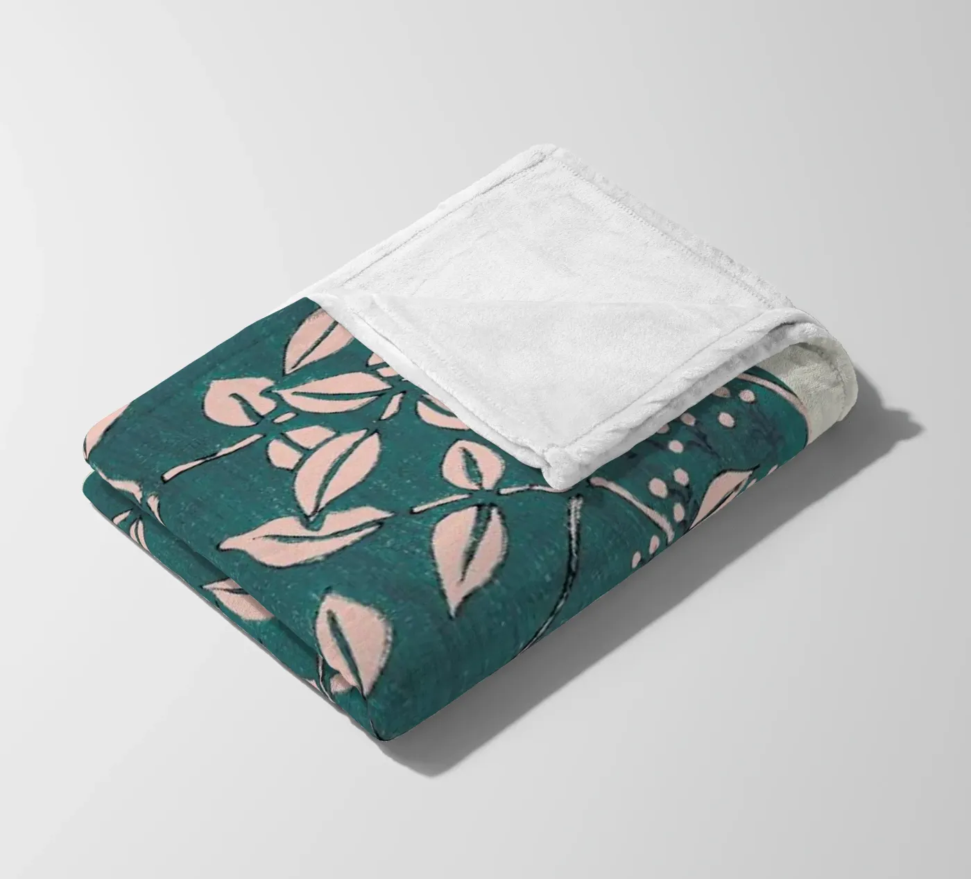 Seitei - Leaf Pattern Fleecedecke von Vintage by JUNIQE