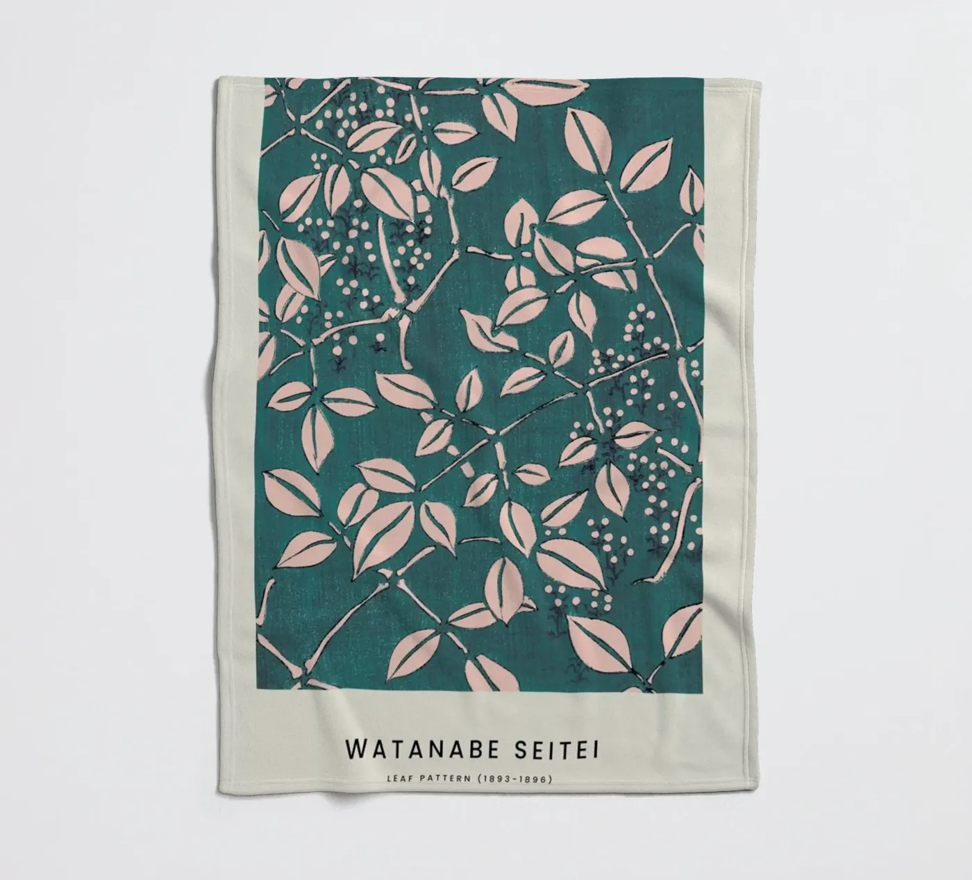 Seitei - Leaf Pattern Fleecedecke von Vintage by JUNIQE