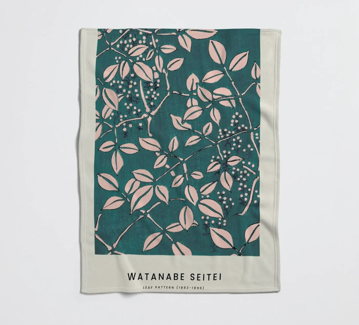 Seitei - Leaf Pattern Fleecedecke von Vintage by JUNIQE