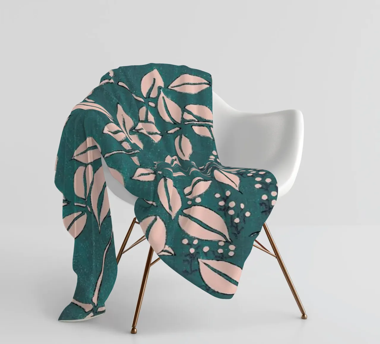 Seitei - Leaf Pattern plaid polaire de Vintage by JUNIQE