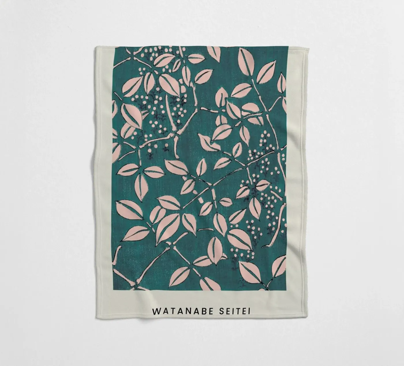Seitei - Leaf Pattern Fleecedecke von Vintage by JUNIQE