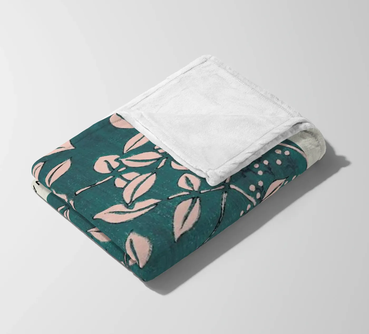 Seitei - Leaf Pattern Fleecedecke von Vintage by JUNIQE