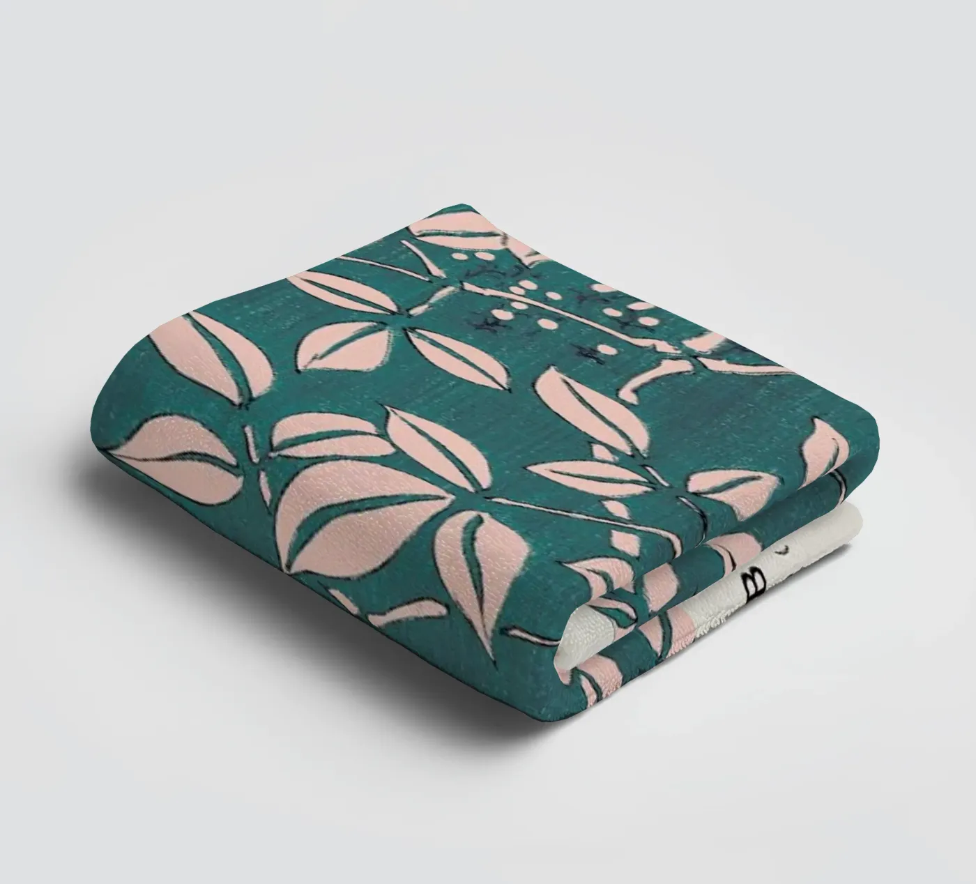 Seitei - Leaf Pattern badhanddoek van Vintage by JUNIQE