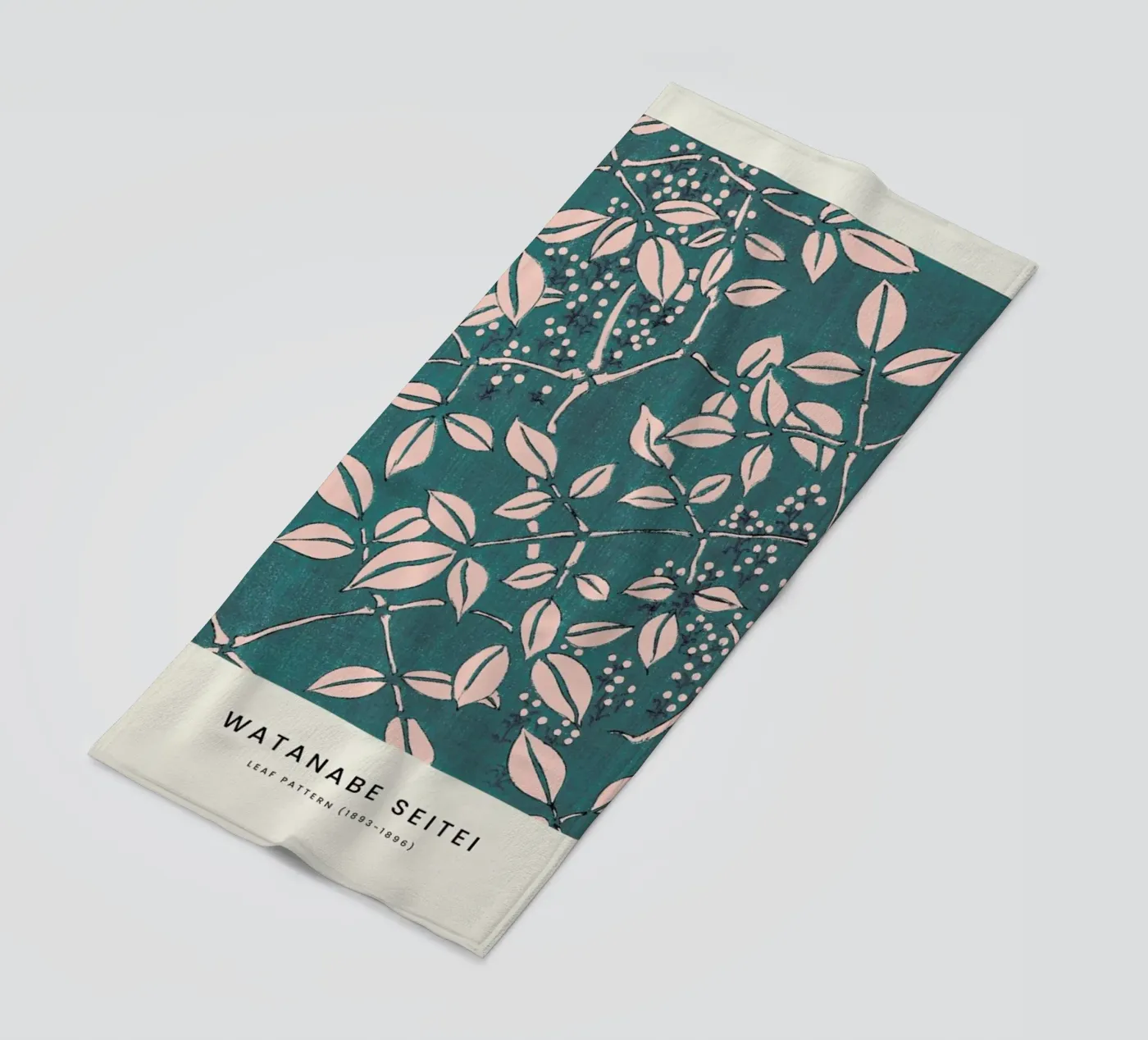 Seitei - Leaf Pattern strandhanddoek van Vintage by JUNIQE