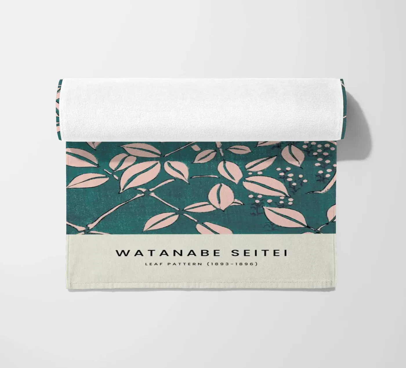 Seitei - Leaf Pattern strandhanddoek van Vintage by JUNIQE