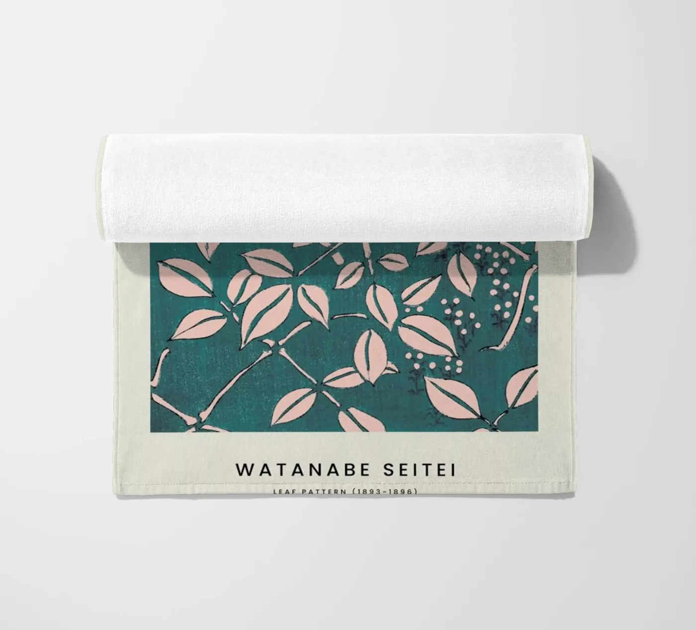 Seitei - Leaf Pattern strandhanddoek van Vintage by JUNIQE