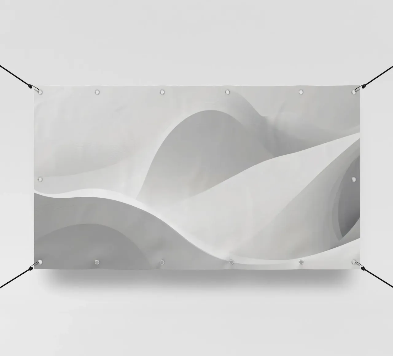 Morbide onde bianche creano una composizione astratta telo in pvc da DesignDoodle