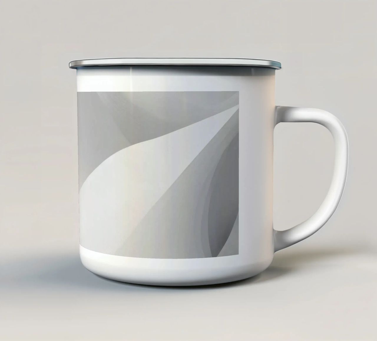Morbide onde bianche creano una composizione astratta tazza in smalto da DesignDoodle