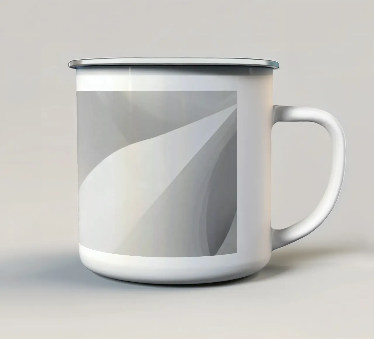 Morbide onde bianche creano una composizione astratta tazza in smalto da DesignDoodle