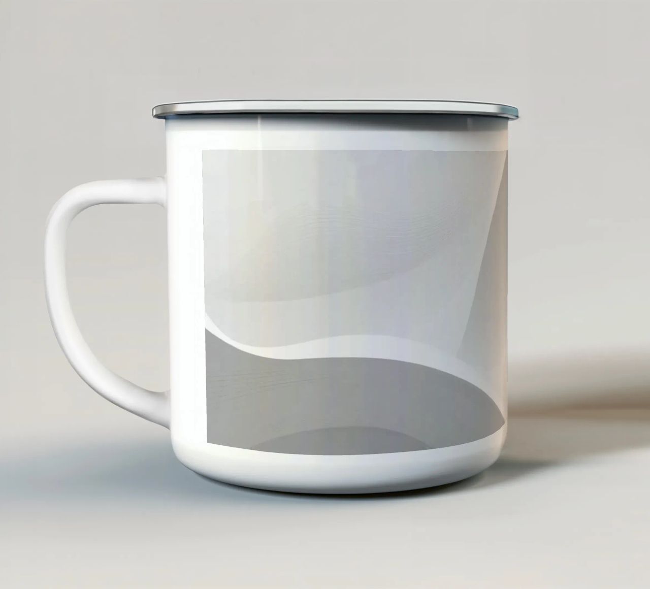 Morbide onde bianche creano una composizione astratta tazza in smalto da DesignDoodle