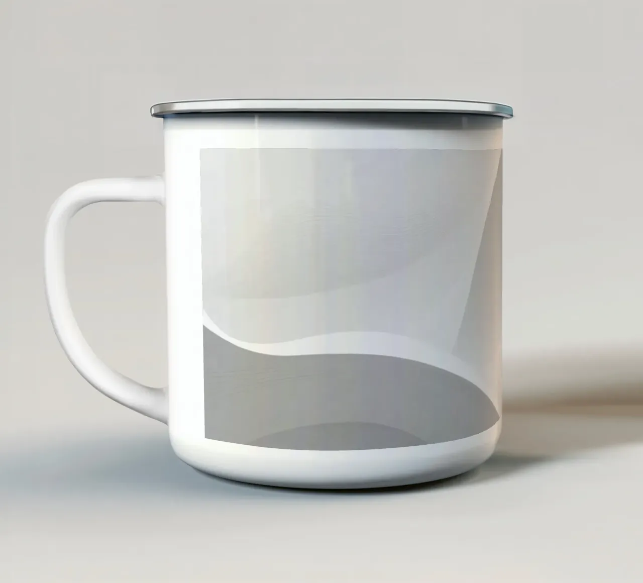 Sanfte weiße Wellen bilden eine abstrakte Komposition Emaille Tasse von DesignDoodle