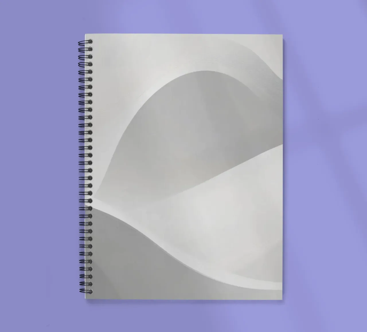 Soft white waves create an abstract composition spiral notebook by DesignDoodle