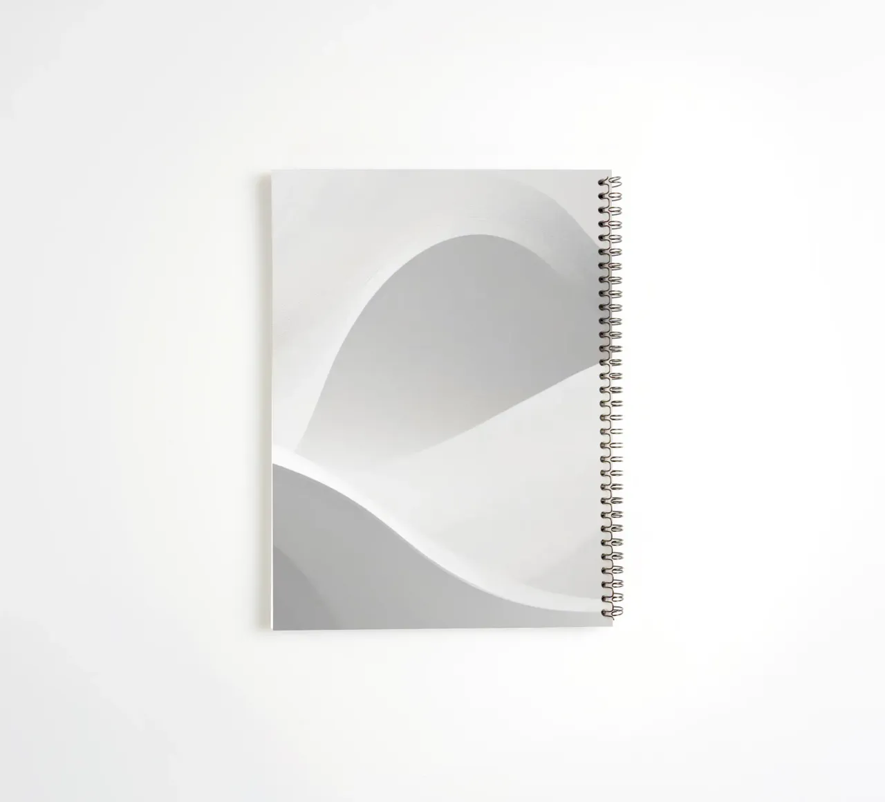 Soft white waves create an abstract composition spiral notebook by DesignDoodle
