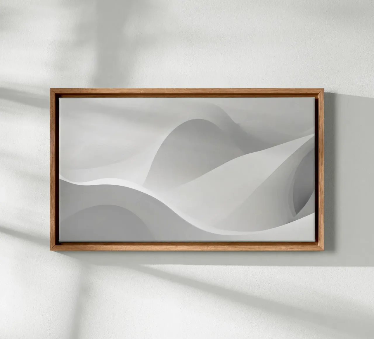 De douces vagues blanches créent une composition abstraite toile avec Caisse américaine de DesignDoodle