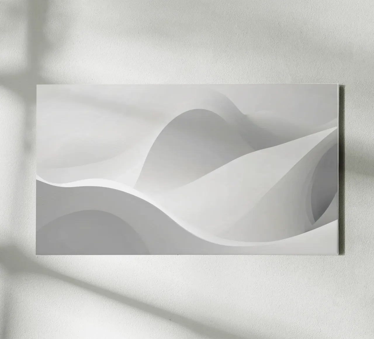 Sanfte weiße Wellen bilden eine abstrakte Komposition Leinwand von DesignDoodle