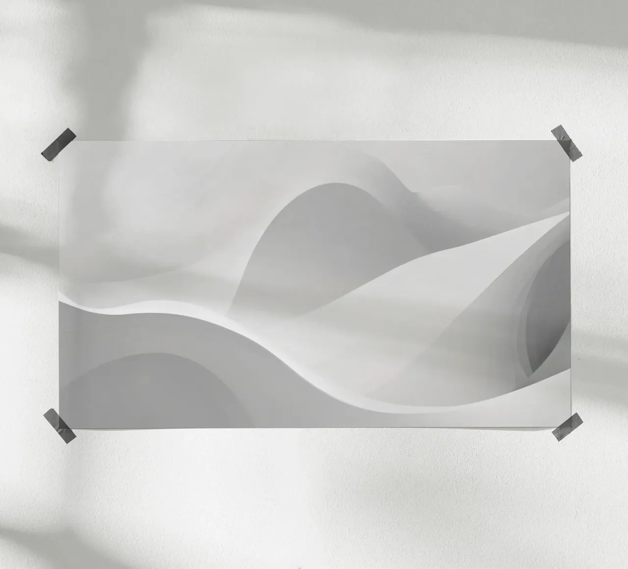 Soft white waves create an abstract composition hahnemühle by DesignDoodle