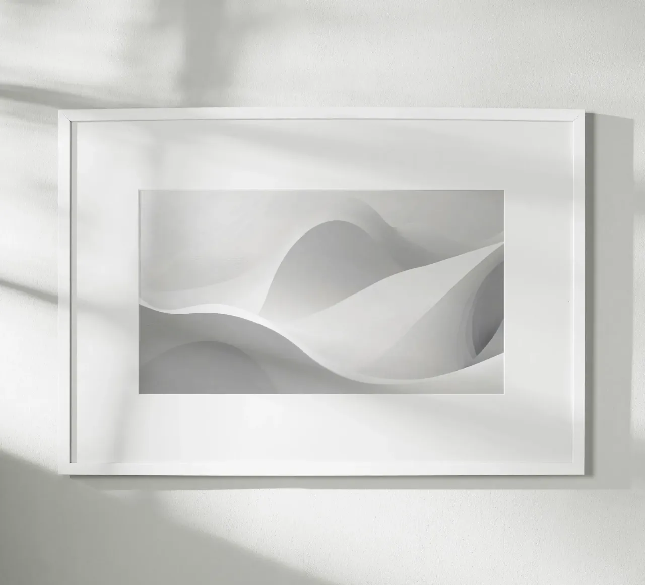 Soft white waves create an abstract composition hahnemühle by DesignDoodle