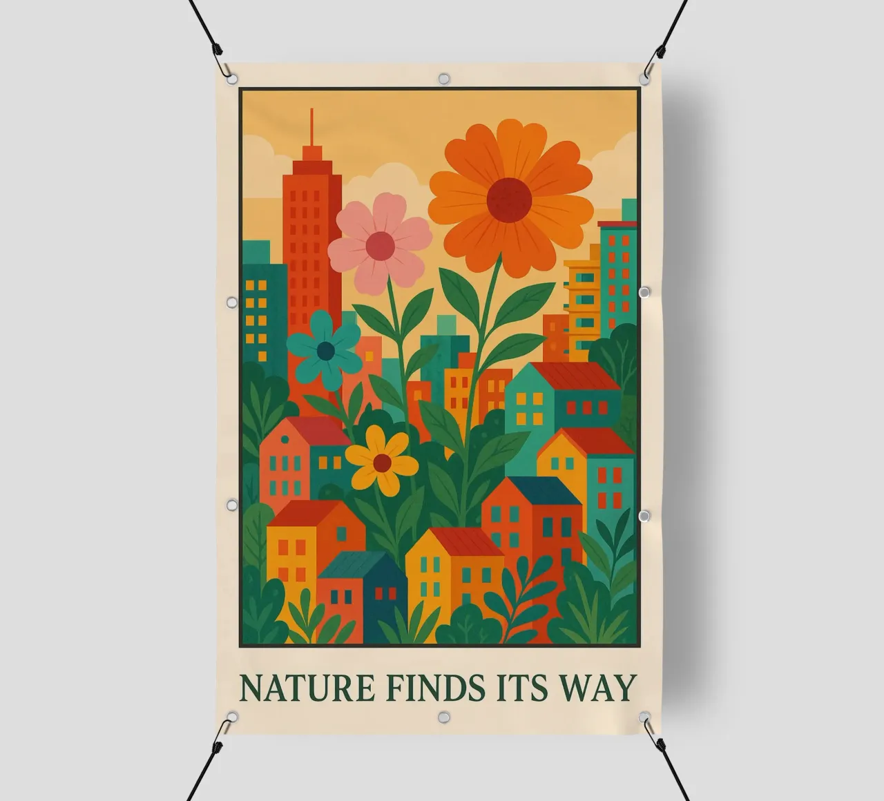Urban Bloom - Nature Finds Its Way telo in pvc da theister
