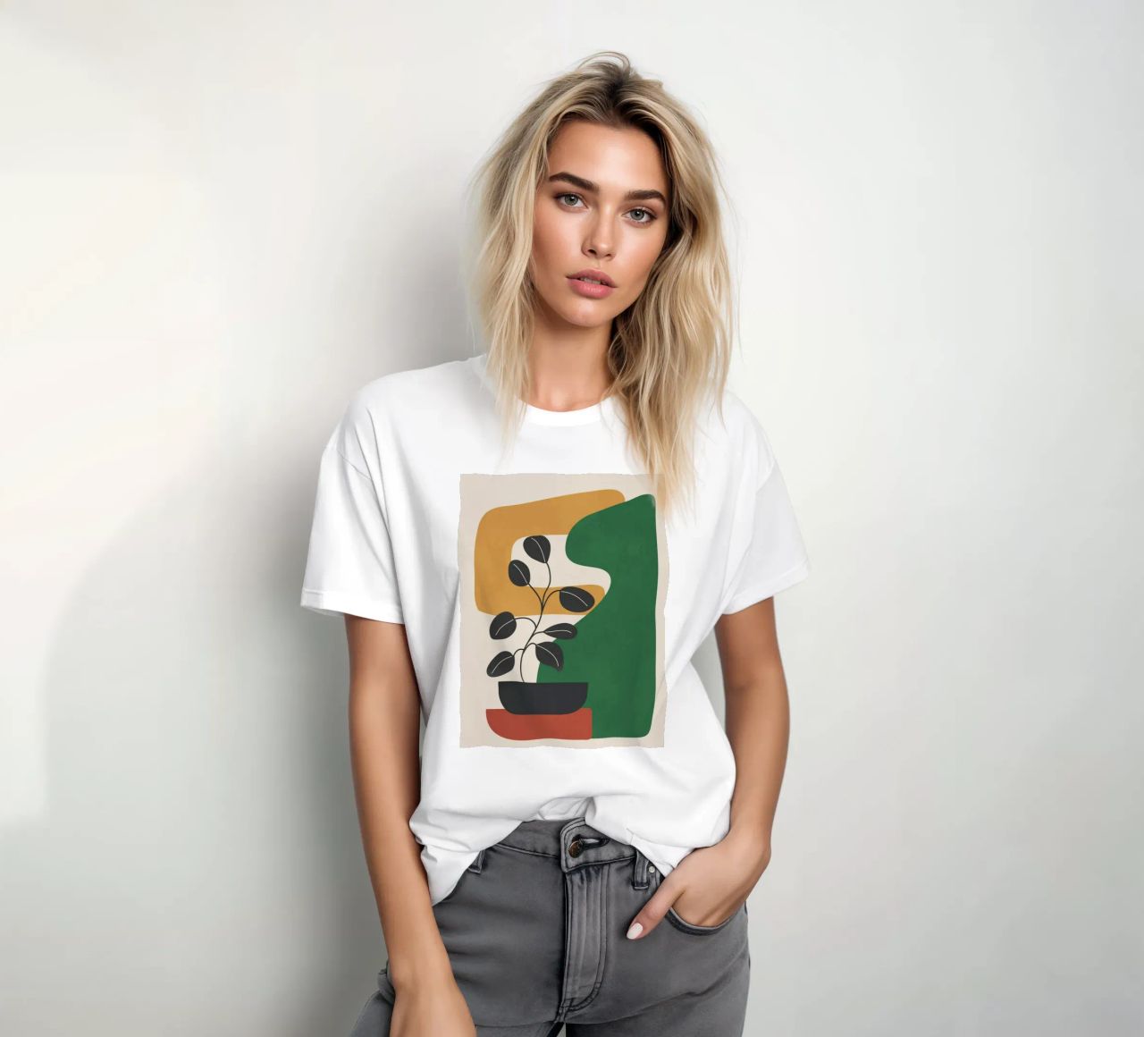 Modern Abstract Minimal Shapes Branches Art 4 t-shirt da Nadjaa
